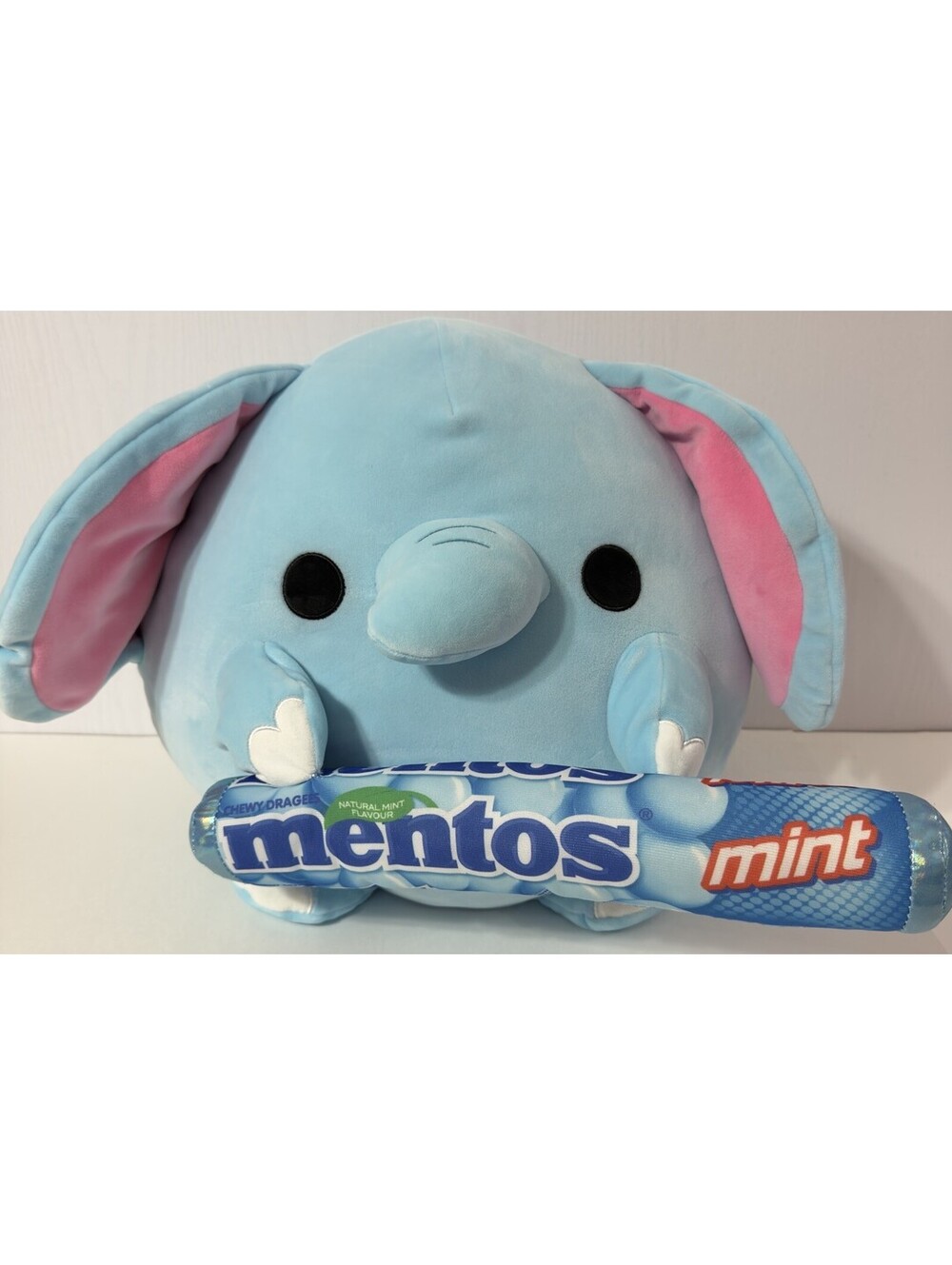 Mentos Mint Blue Elephant Jumbo Plush Stuffed Animal 16" Zuru Snackles Lottie